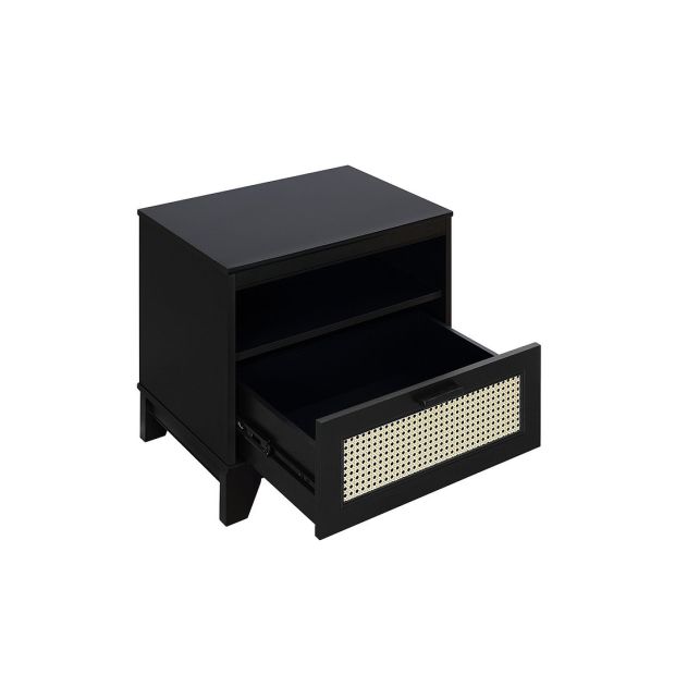 Manhattan Comfort Sheridan Modern Cane Nightstand- Set of 2
