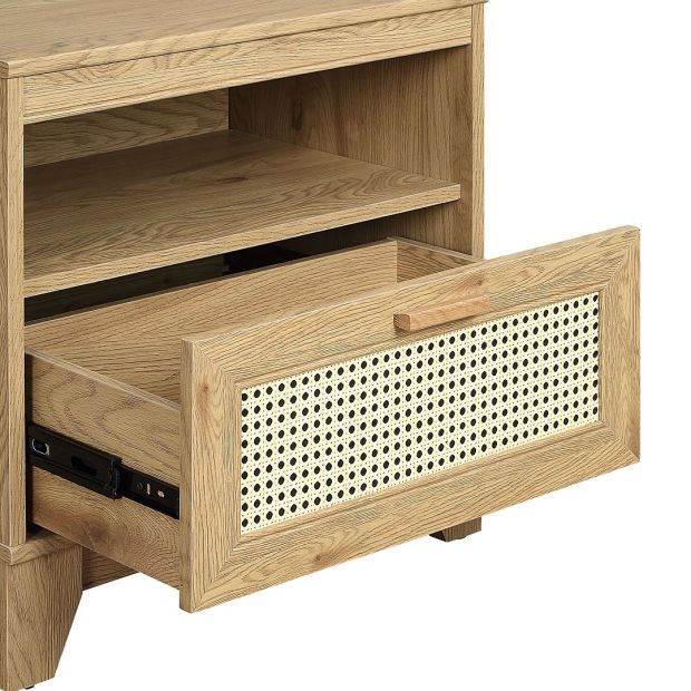 Manhattan Comfort Sheridan Modern Cane Nightstand- Set of 2