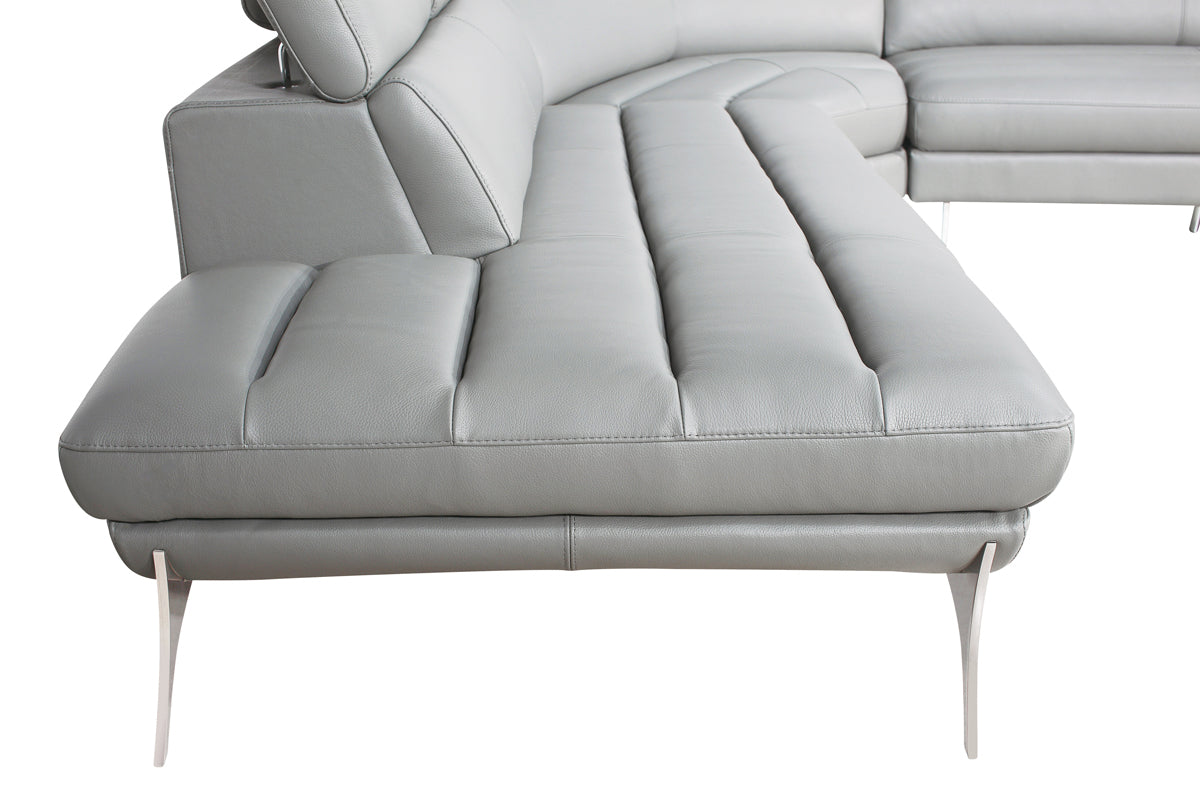 Homeroots 30" Grey Leather Foam And Steel Couch 282867