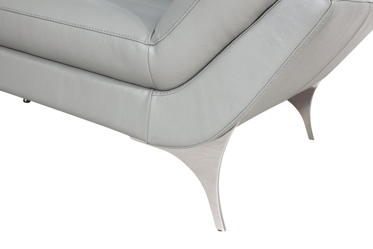 Homeroots 30" Grey Leather Foam And Steel Couch 282867