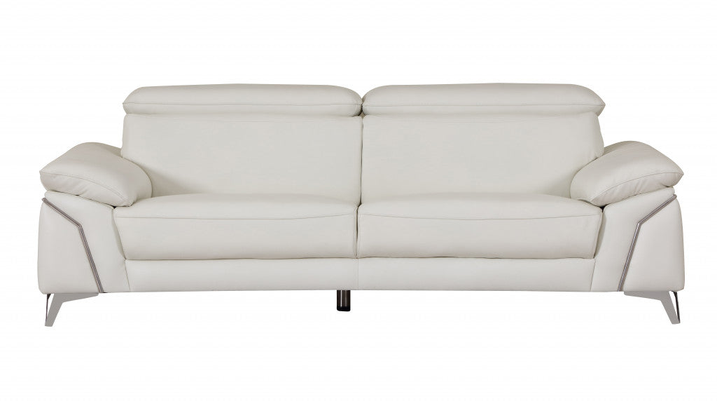 Homeroots 31" Fashionable White Leather Sofa 329688