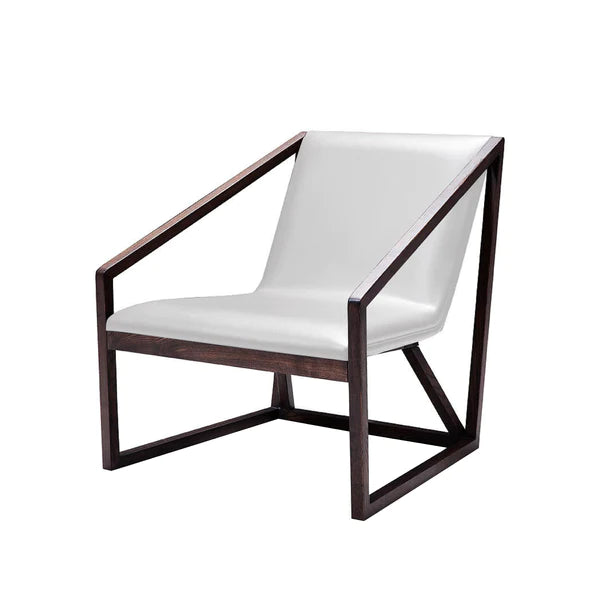 Benzara Leatherette Upholstered Wooden Lounge Chair, Brown and Gray BM187506