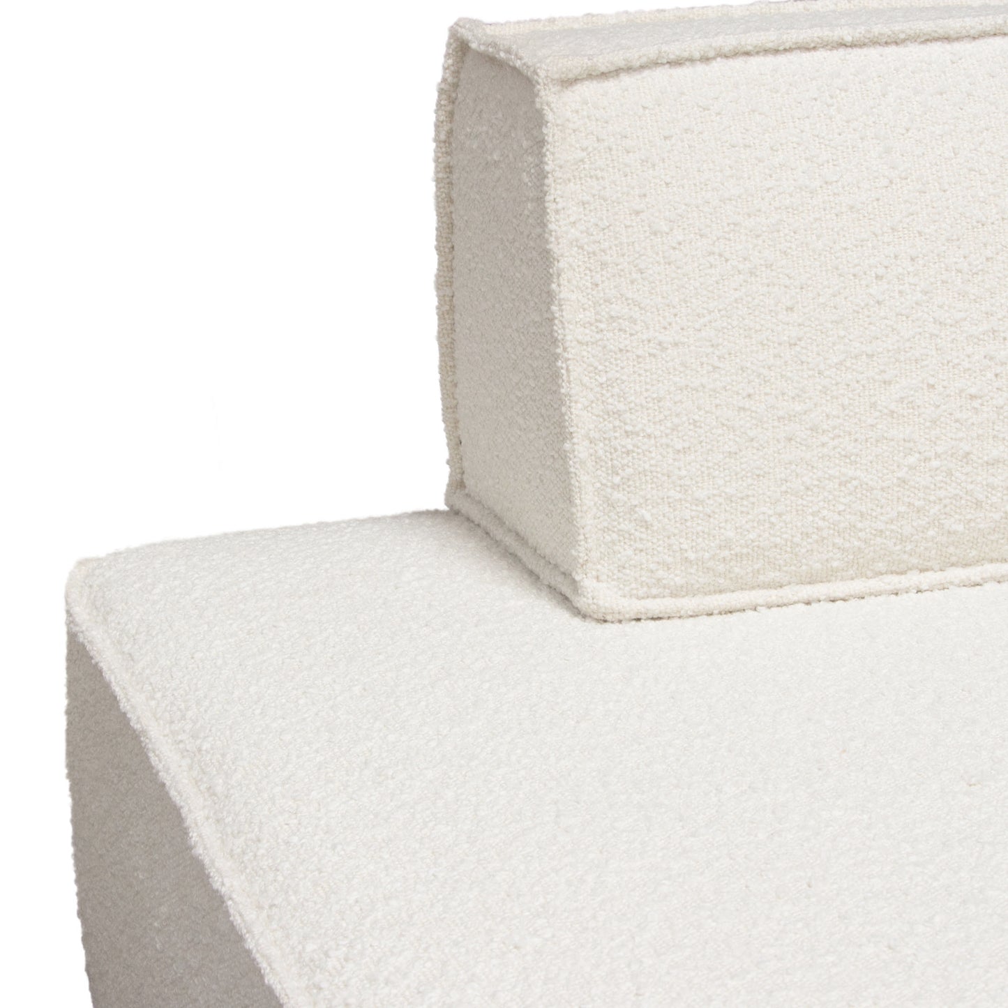 Cara 2-Piece Square Modular Lounger by Diamond Sofa in Ivory Boucle Fabric w/ Moveable, Non-Skid Backrest