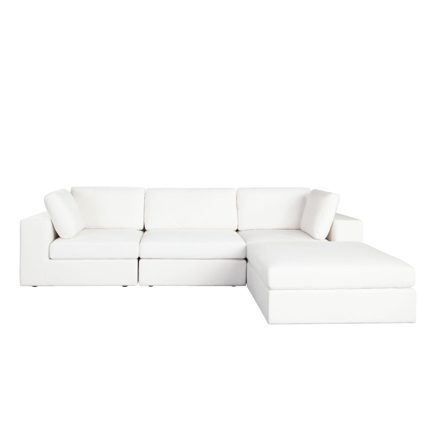 Muse 4PC Modular Reversible Chaise Sectional in Mist White Performance Fabric by Diamond Sofa