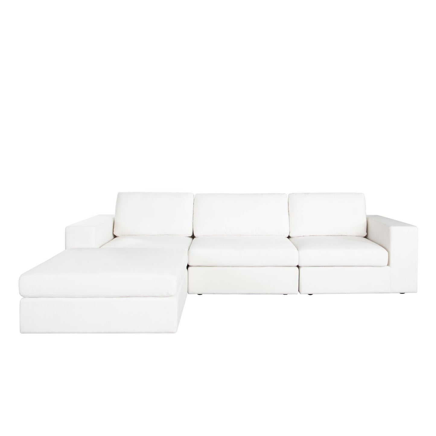 Muse 4PC Modular Reversible Chaise Sectional in Mist White Performance Fabric by Diamond Sofa