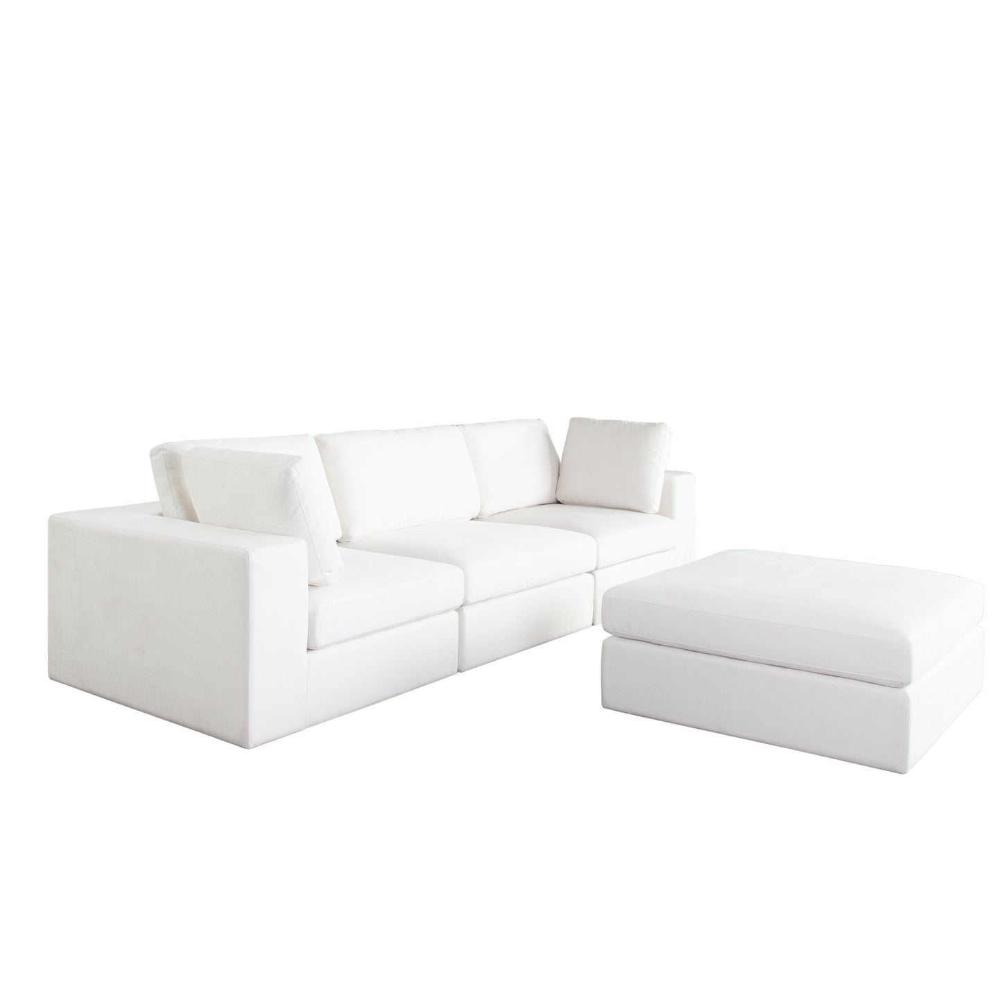 Muse 4PC Modular Reversible Chaise Sectional in Mist White Performance Fabric by Diamond Sofa