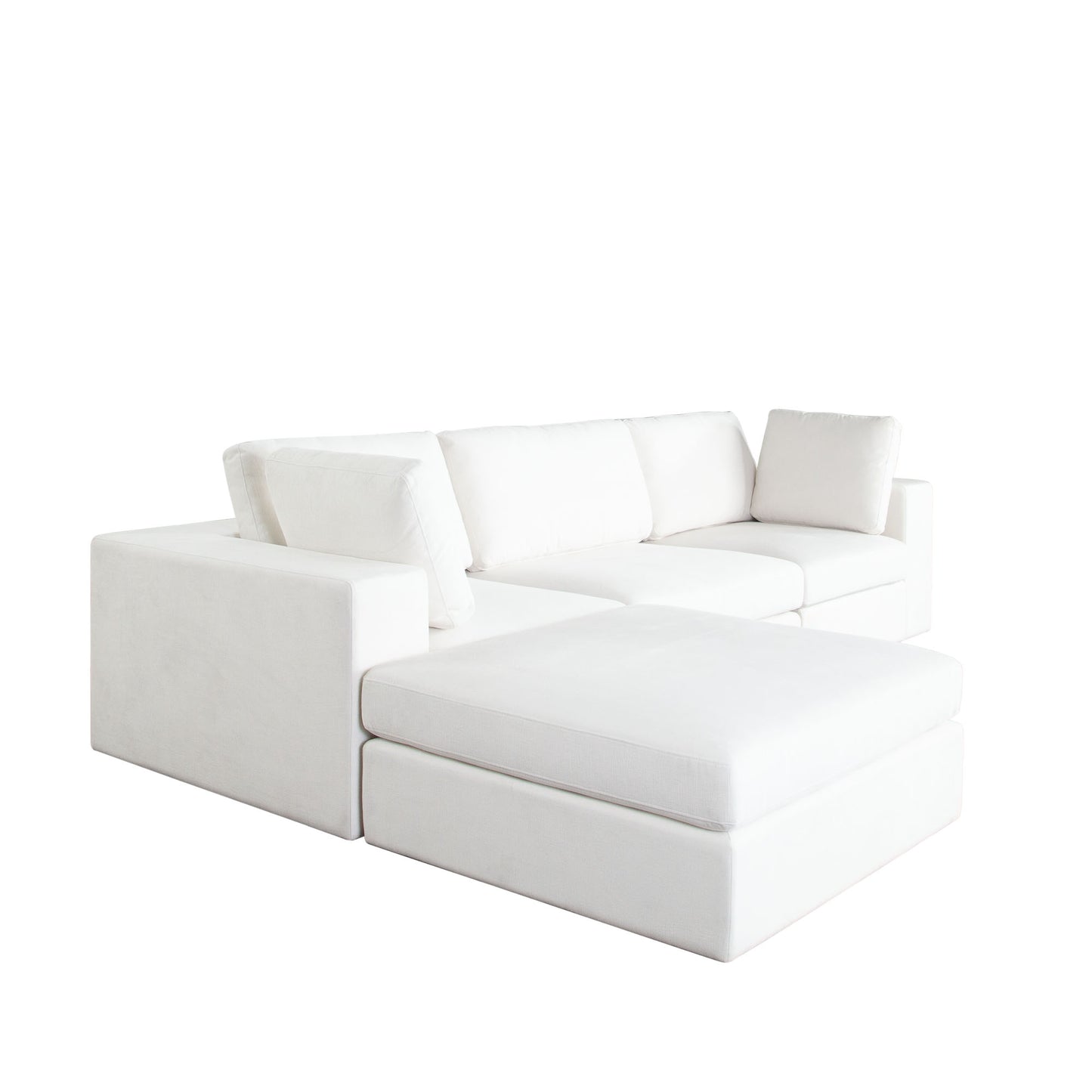 Muse 4PC Modular Reversible Chaise Sectional in Mist White Performance Fabric by Diamond Sofa