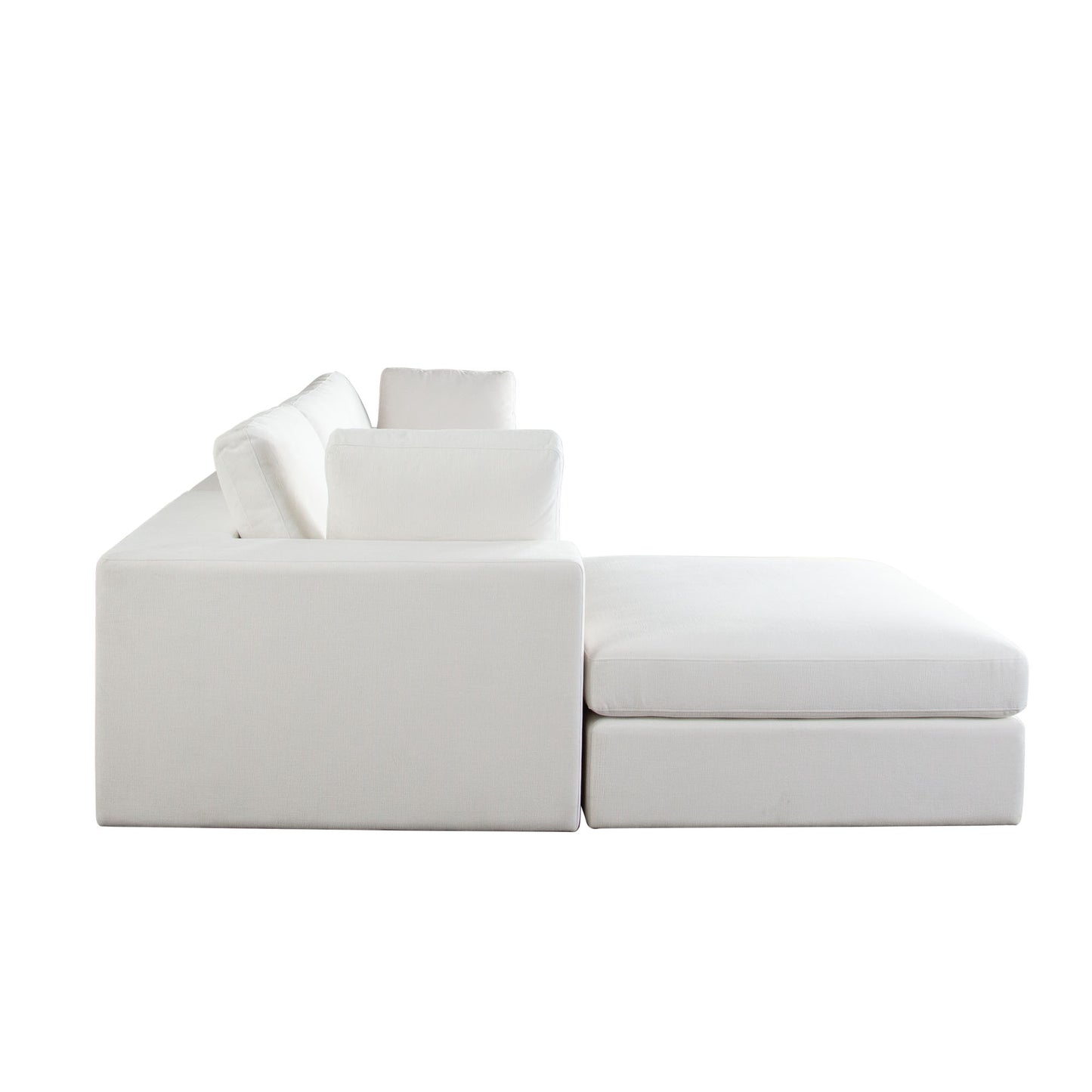Muse 4PC Modular Reversible Chaise Sectional in Mist White Performance Fabric by Diamond Sofa