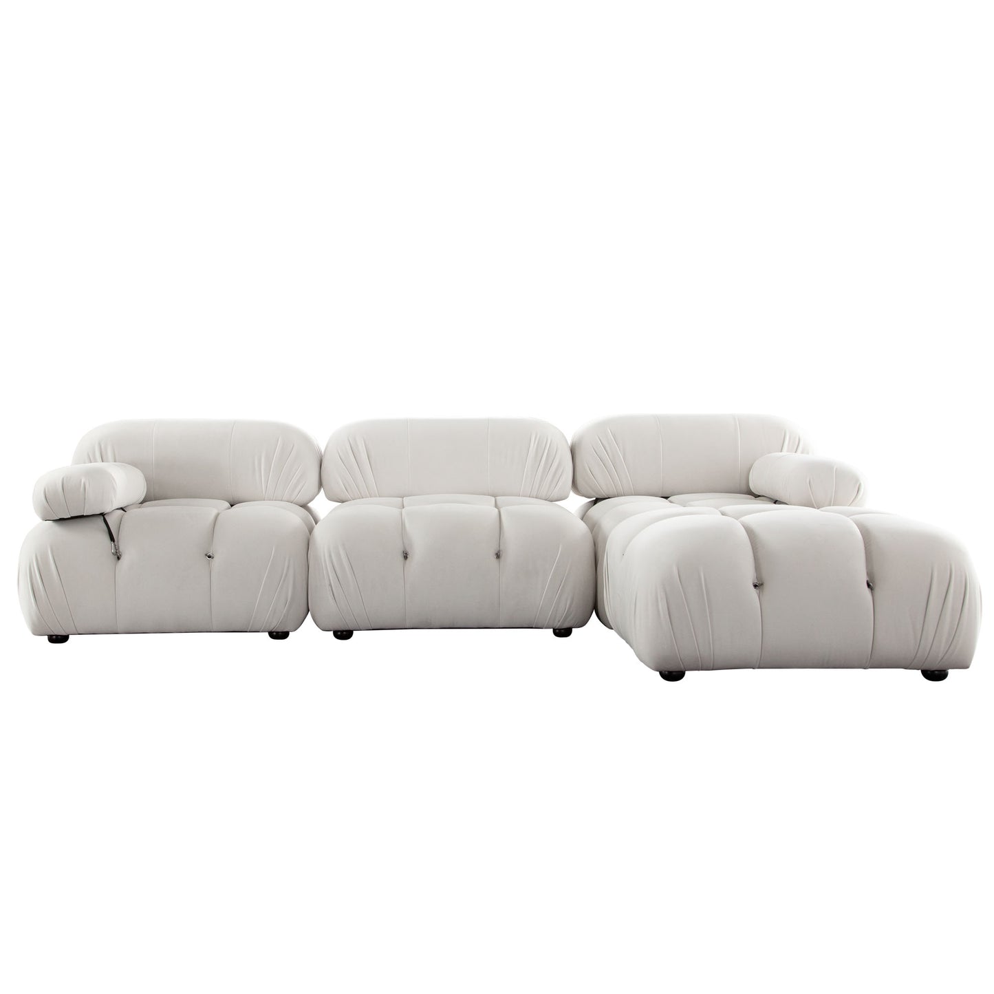Paloma 4PC Modular 111 Inch Reversible Chaise Sectional Velvet by Diamond Sofa