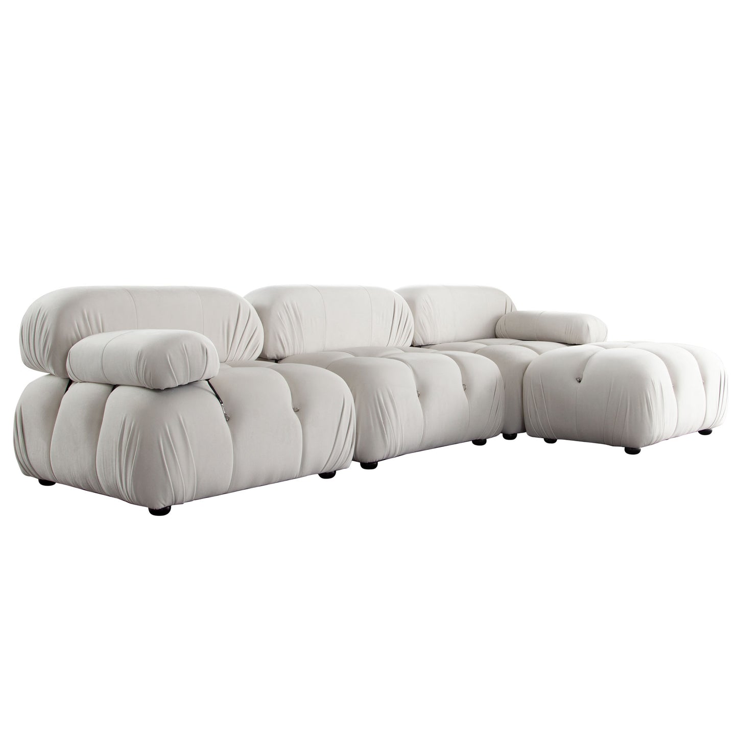 Paloma 4PC Modular 111 Inch Reversible Chaise Sectional Velvet by Diamond Sofa