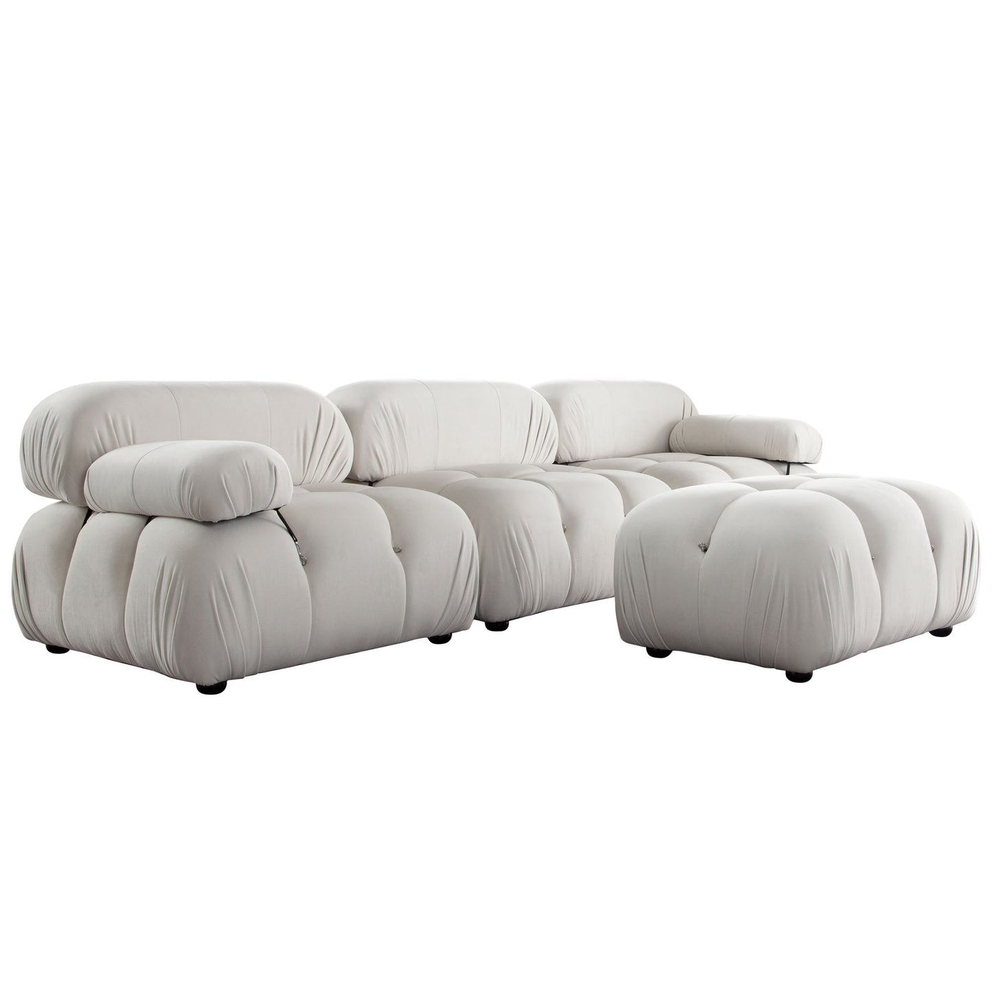 Paloma 4PC Modular 111 Inch Reversible Chaise Sectional Velvet by Diamond Sofa