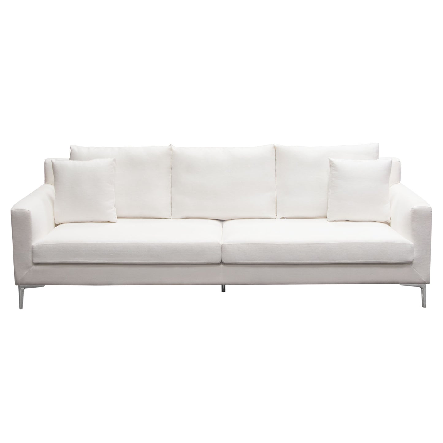 Seattle Loose Back Sofa w/ Polished Silver Metal Leg by Diamond Sofa