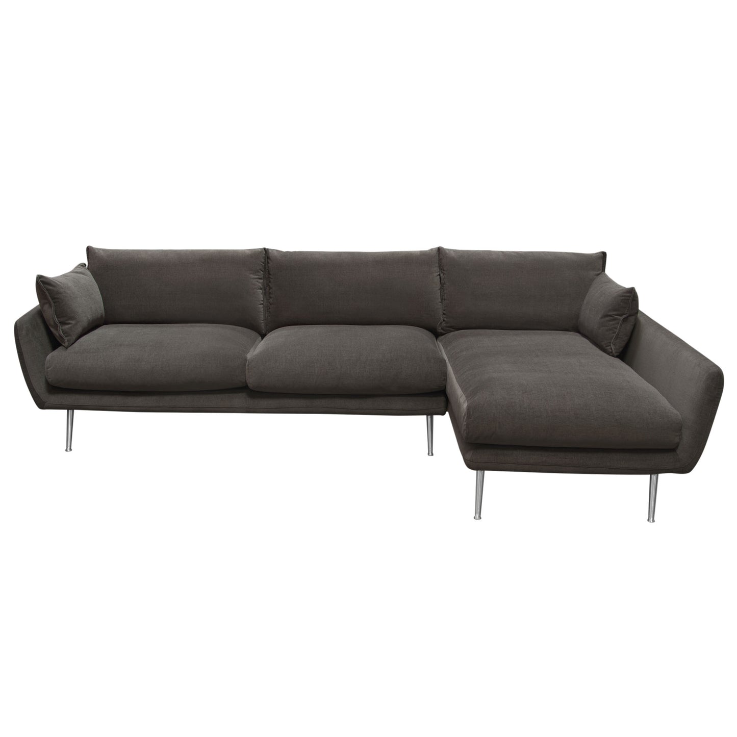 Vantage RF 2PC Sectional Fabric w/ Brushed Metal Legs by Diamond Sofa