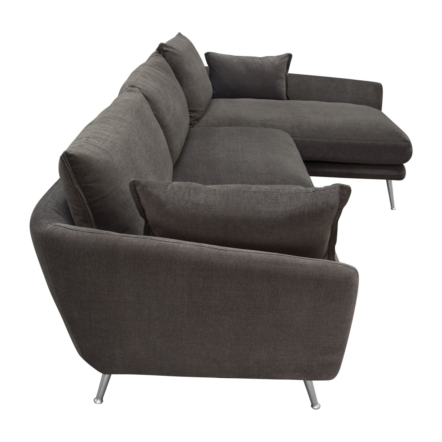 Vantage RF 2PC Sectional Fabric w/ Brushed Metal Legs by Diamond Sofa