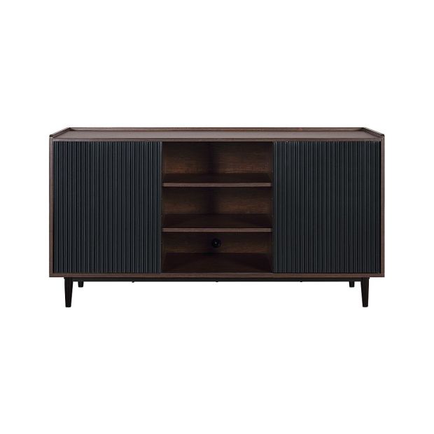 Manhattan Comfort Duane 59.05 Modern Ribbed Sideboard with Adjustable Shelves