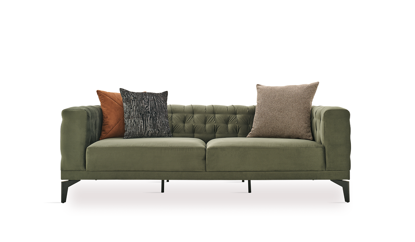 Enza Home Dorian 3 Seater Sofa - 2040 - K1 - 10601 Green