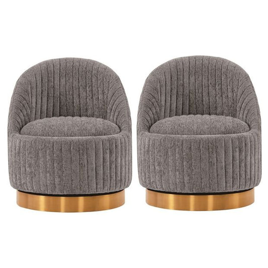 Manhattan Comfort Modern Leela Swivel Boucle Accent Chair - Set of 2