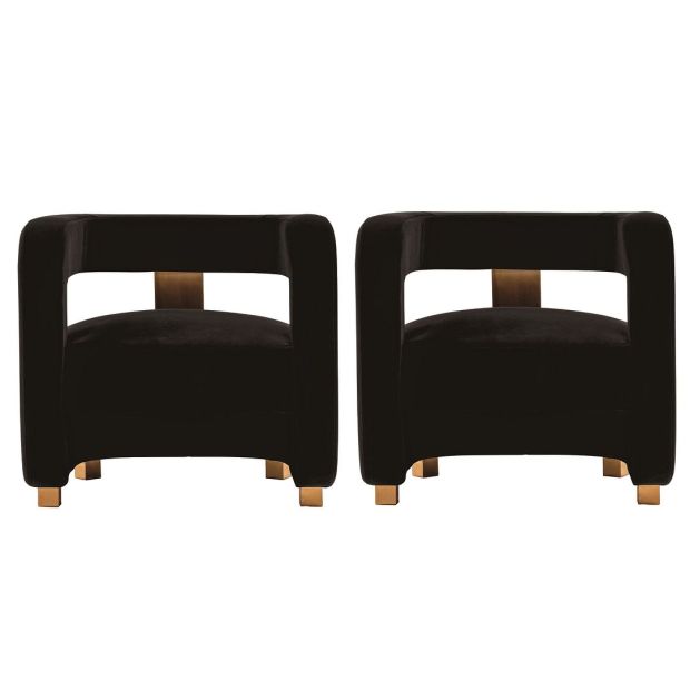 Manhattan Comfort Modern Amirah Velvet Accent Chair - Set of 2