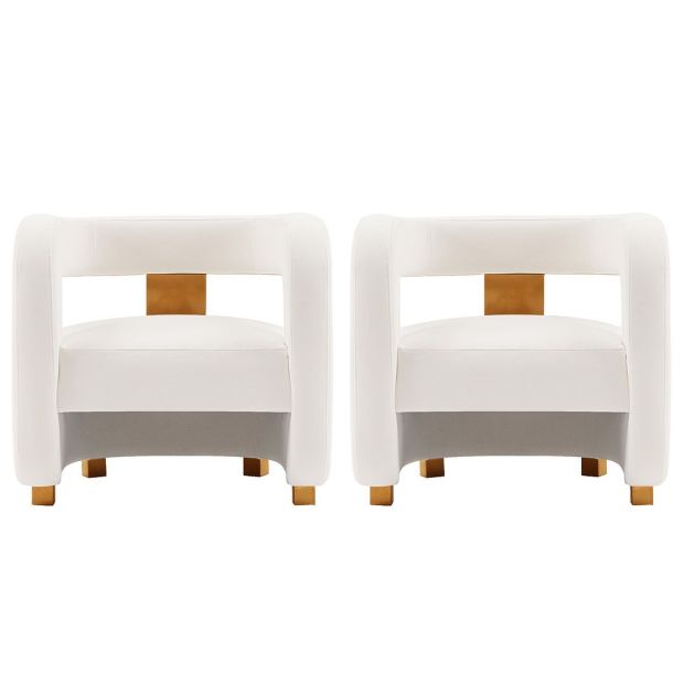 Manhattan Comfort Modern Amirah Velvet Accent Chair - Set of 2