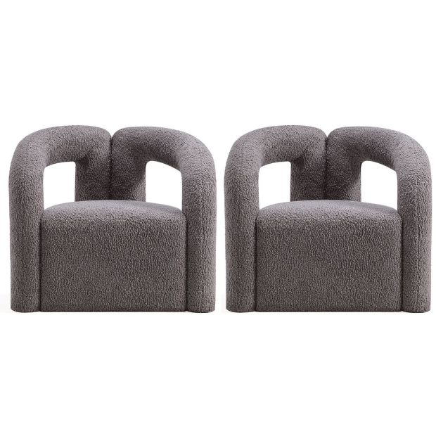 Manhattan Comfort Modern Darian Boucle Accent Chair - Set of 2