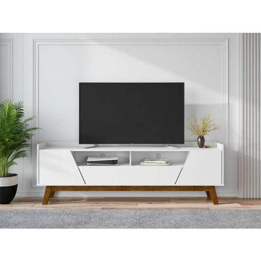 Manhattan Comfort Mid-Century Modern Marcus 70.86 TV Stand with Solid Wood Legs