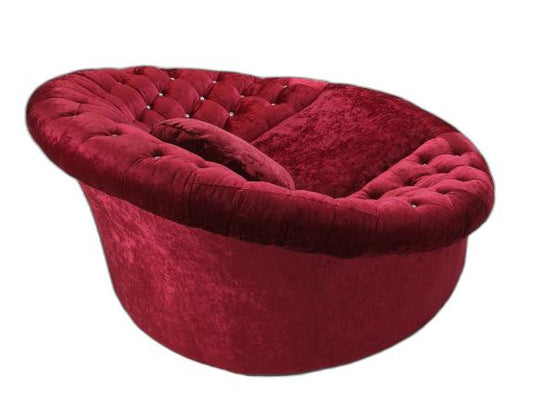 Homeroots 17" Red Velour And Mdf Sofa Chair 282511