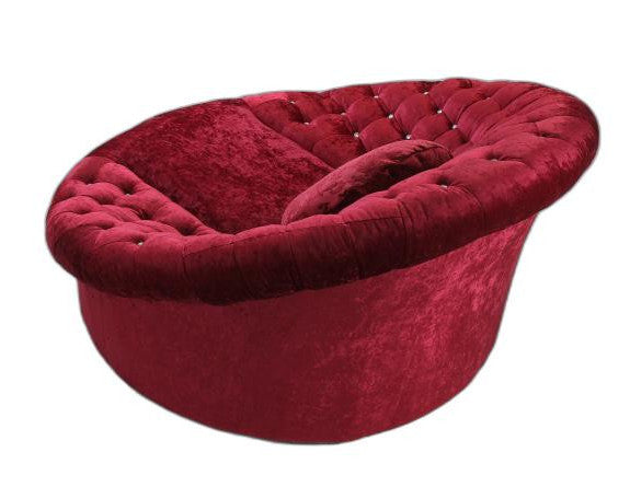 Homeroots 17" Red Velour And Mdf Sofa Chair 282511