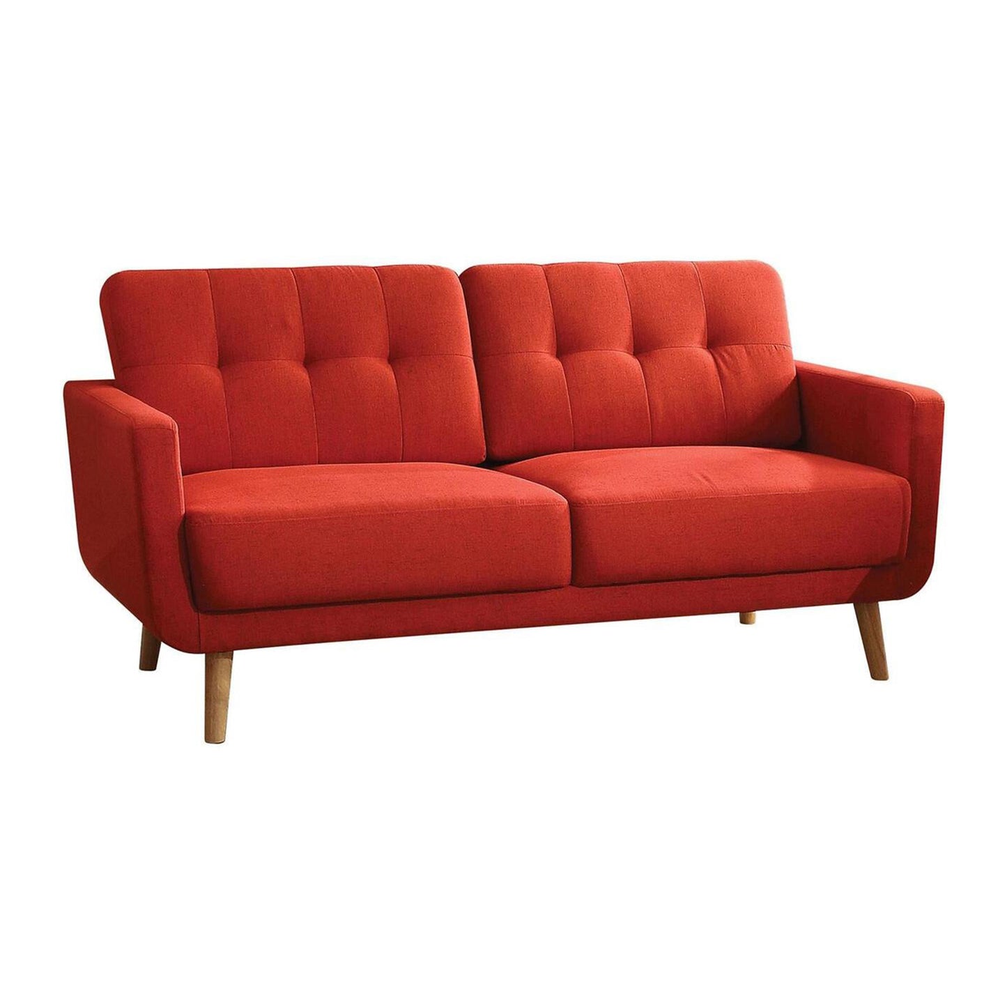 Homeroots 74" X 31" X 35" Red Linen Sofa 285661