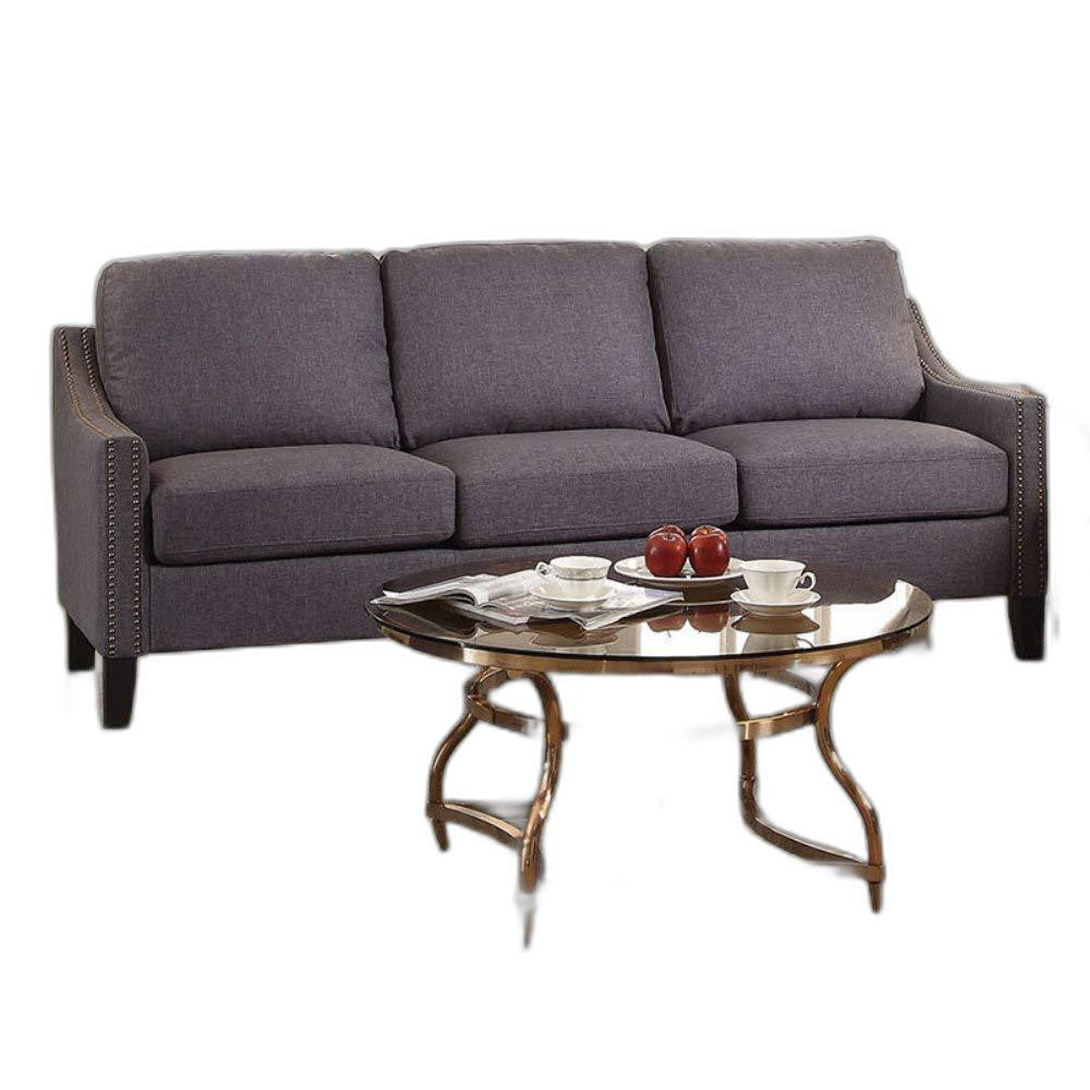 Homeroots 68" X 31" X 36" Gray Linen Sofa 285960