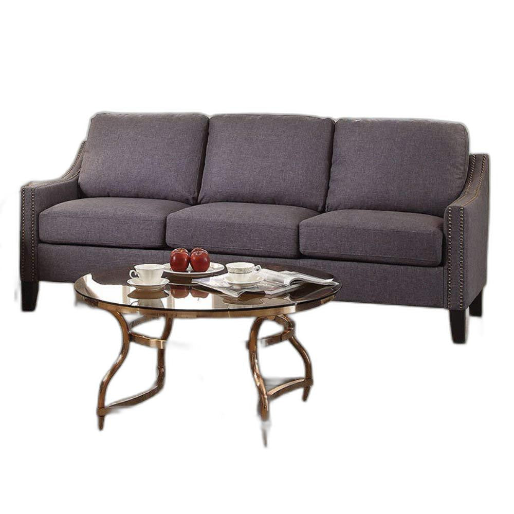 Homeroots 68" X 31" X 36" Gray Linen Sofa 285960