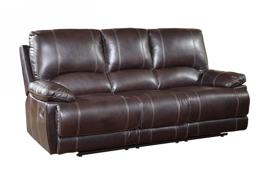 Homeroots 41" Stylish Brown Leather Sofa 329407