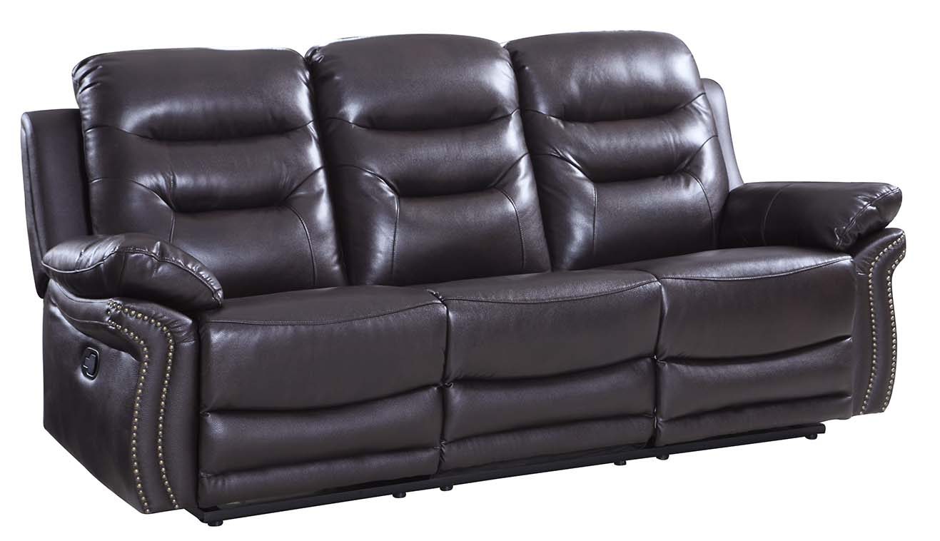 Homeroots 44" Comfortable Brown Leather Sofa 329417