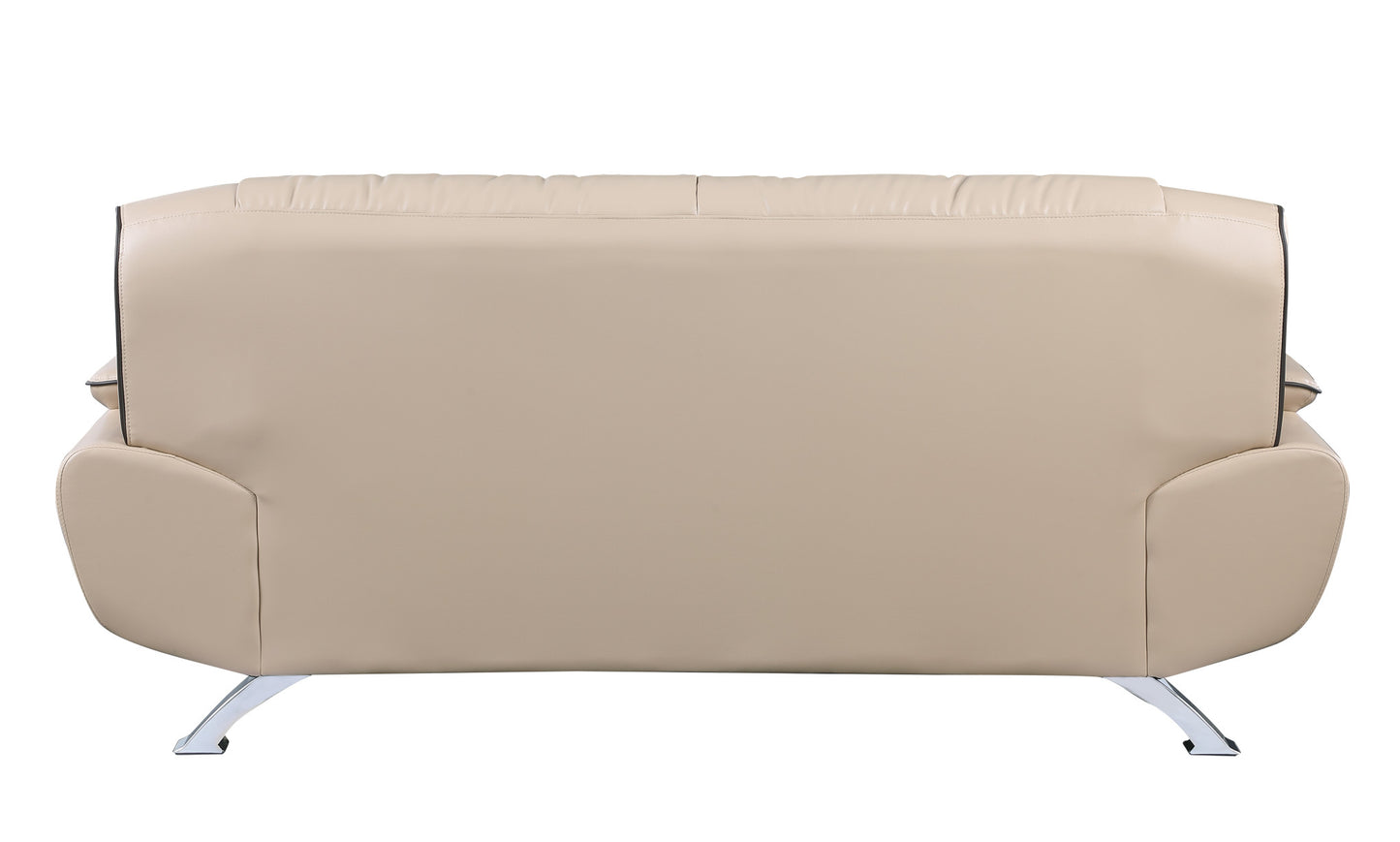 Homeroots 35" Sleek Beige Leather Sofa 329459