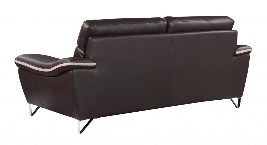 Homeroots 36" Charming Brown Leather Sofa 329487