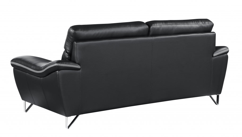 Homeroots 36" Charming Black Leather Sofa 329495