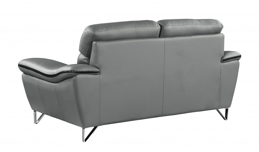 Homeroots 36" Charming Grey Leather Sofa 329499