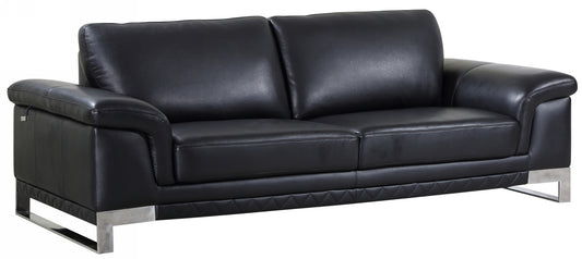 Homeroots 32" Lovely Black Leather Sofa 329613