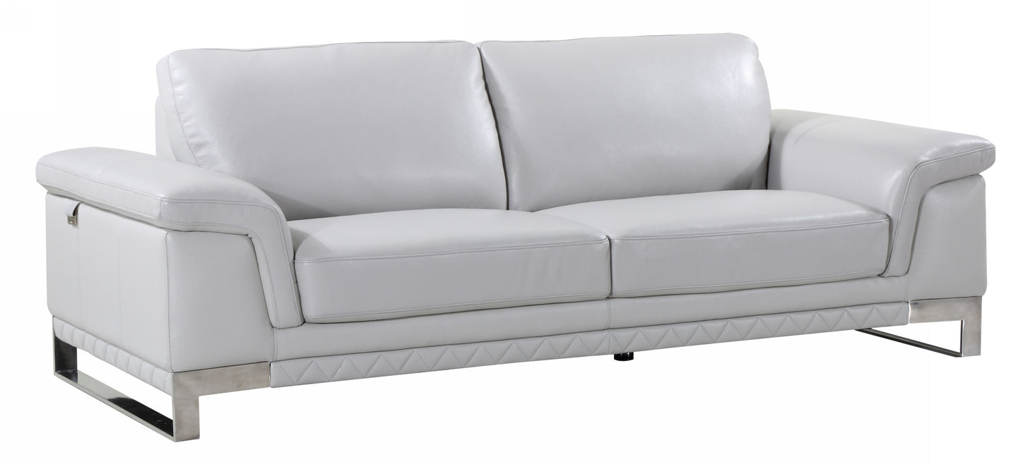 Homeroots 32" Lovely Light Grey Leather Sofa 329617