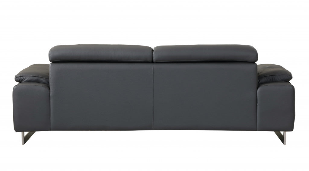 Homeroots 31" Tasteful Dark Grey Leather Sofa 329680