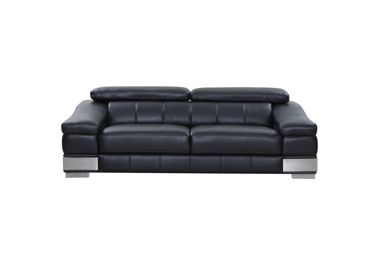 Homeroots 31To 39" Modern Black Leather Sofa 329713