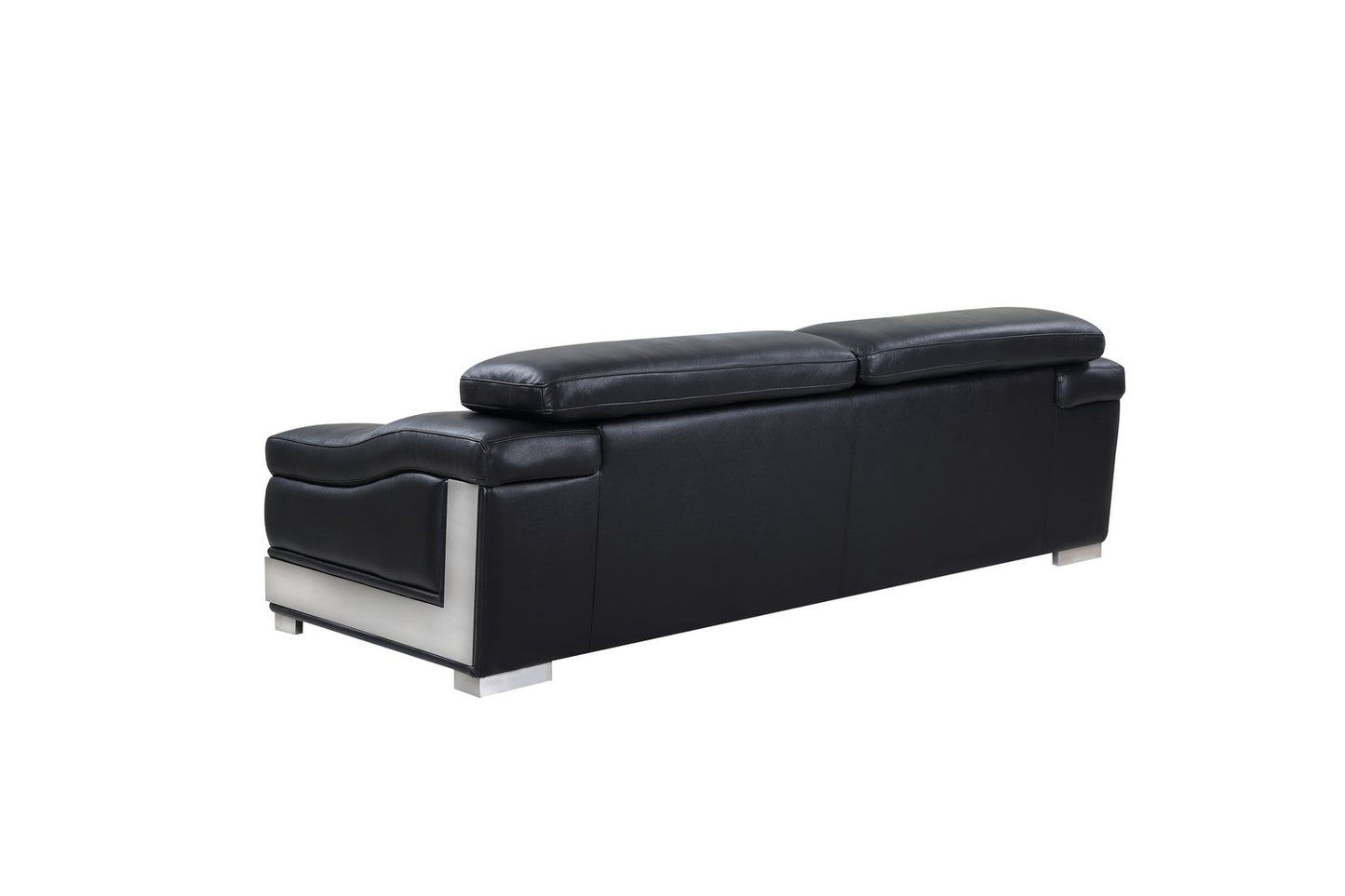 Homeroots 31To 39" Modern Black Leather Sofa 329713