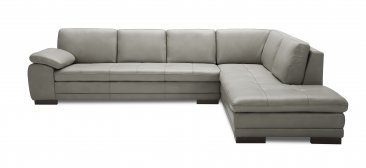 J&M Furniture 625 Italian Leather Sectional Grey