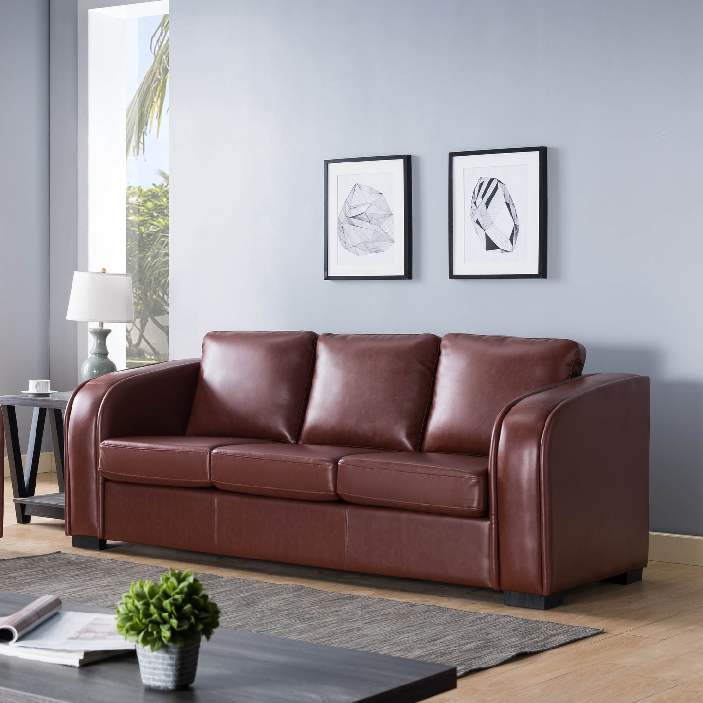 ID USA Sofa 8067-BRN-3