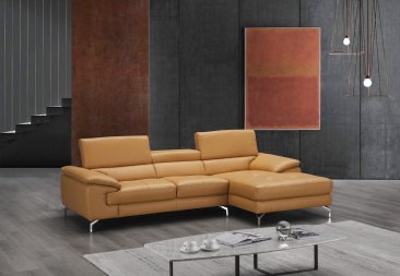 J&M Furniture A973B Italian Leather Mini Sectional