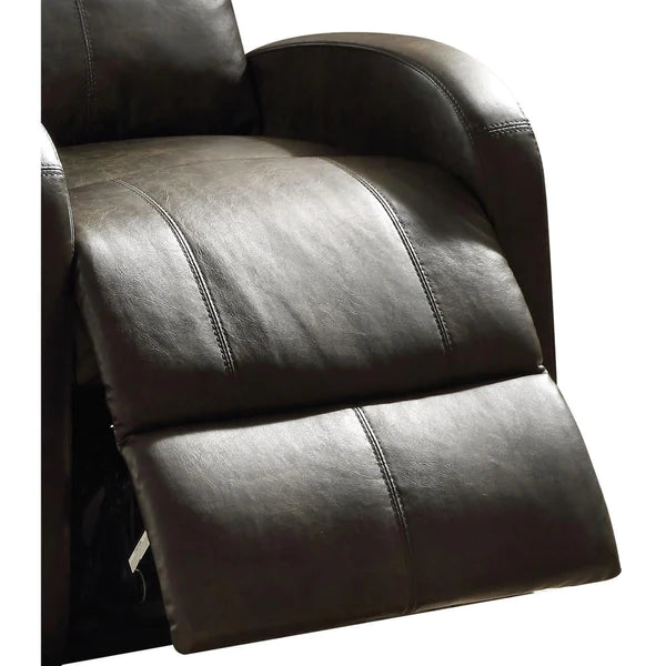 Benzara Faux Leather Recliner Chair with Power Lift and Side Pocket, Dark Brown BM154310