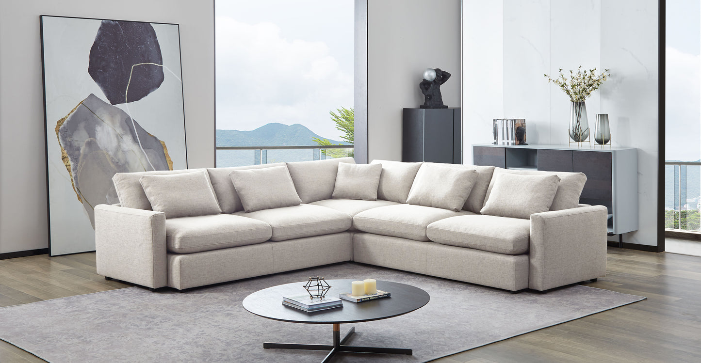 Arcadia 3PC Corner Sectional w/ Feather Down Seating Fabric by Diamond Sofa