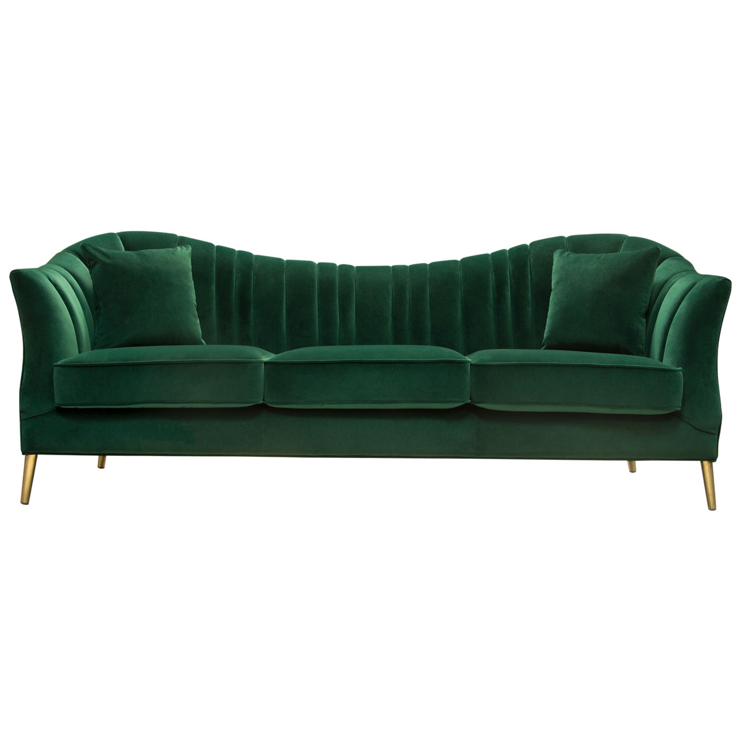 Ava Sofa in Emerald Green w/ Gold Leg by Diamond Sofa AVASOEM