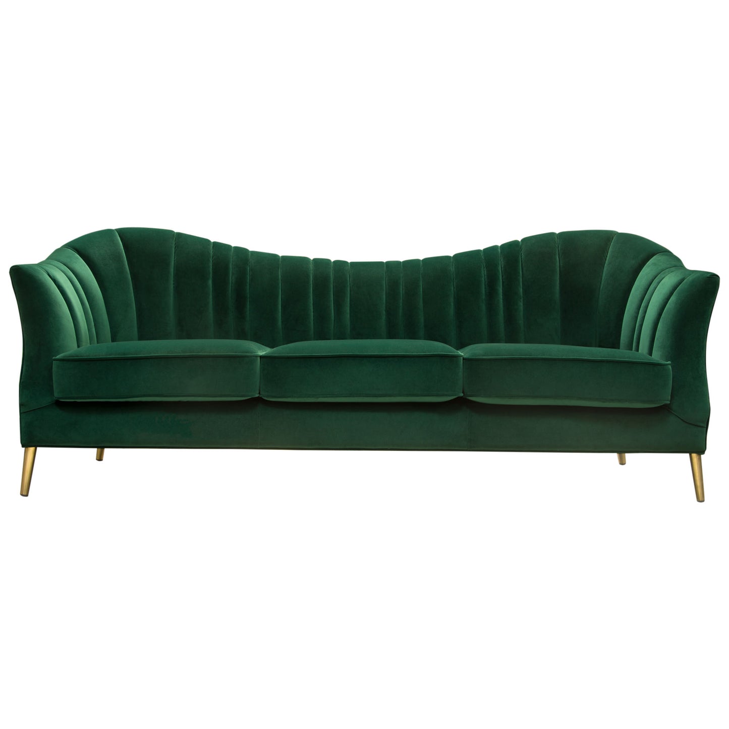 Ava Sofa in Emerald Green w/ Gold Leg by Diamond Sofa AVASOEM