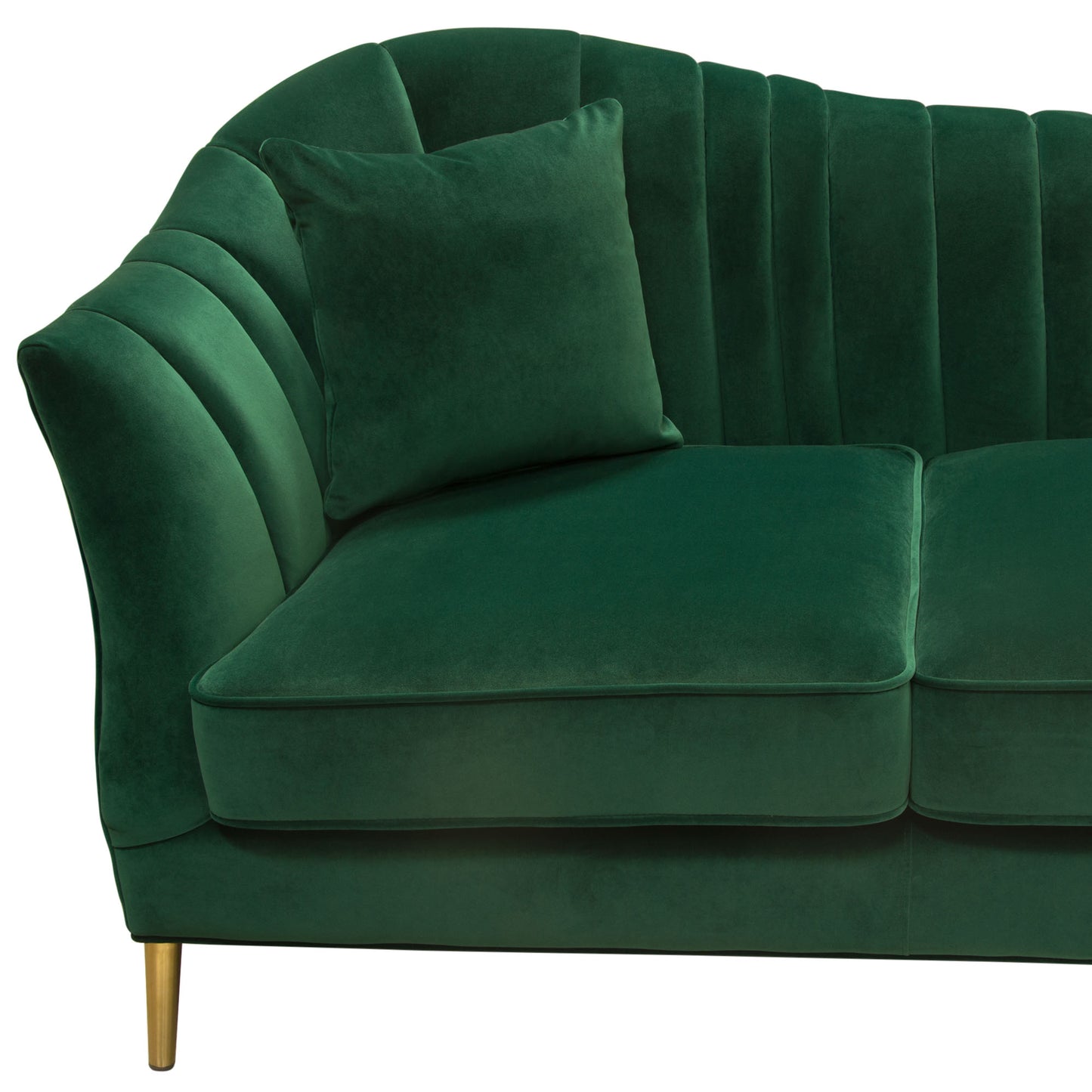 Ava Sofa in Emerald Green w/ Gold Leg by Diamond Sofa AVASOEM