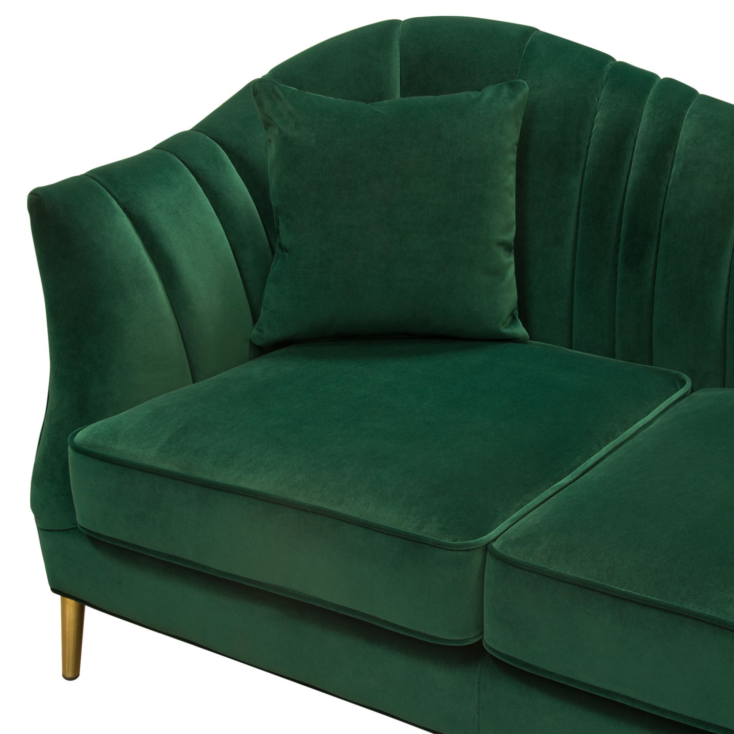 Ava Sofa in Emerald Green w/ Gold Leg by Diamond Sofa AVASOEM